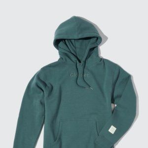Glossier Embroidered Soft Sage Hoodie (Limited Edition) - Size L